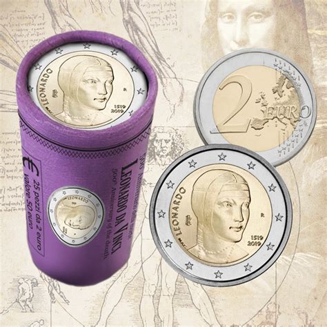 Euro Leonardo Da Vinci Italia Rotolino Unc