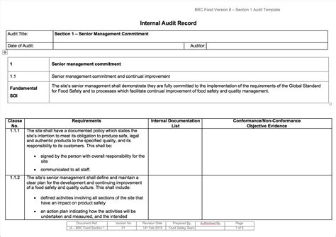 Brc Issue Audit Checklist Excel My Wordpress