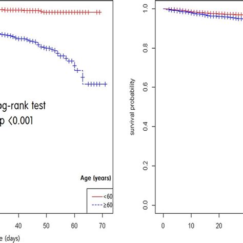 Kaplanmeier Survival Curves Stratified By Age A And Sex B