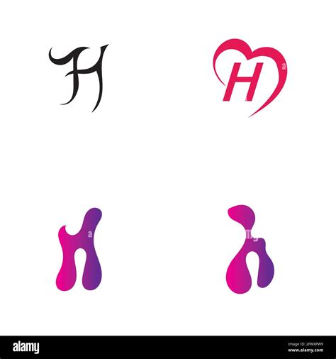 Letter H Logo Set Icon Vector Design Template Stock Vector Image And Art