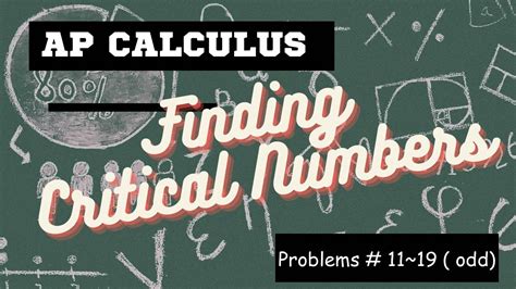 Ap Calculus Extrema On An Interval Finding Critical Numbers Youtube