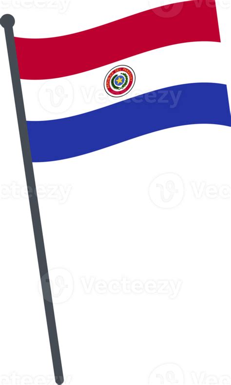 Paraguay Flag Waving On Pole National Flag Pole Transparent 45363688 Png