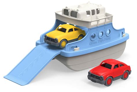 Green Toys Ferry Boat with Mini Cars Bathtub Toy, Blue/White, Standard - Affordable Educational ...