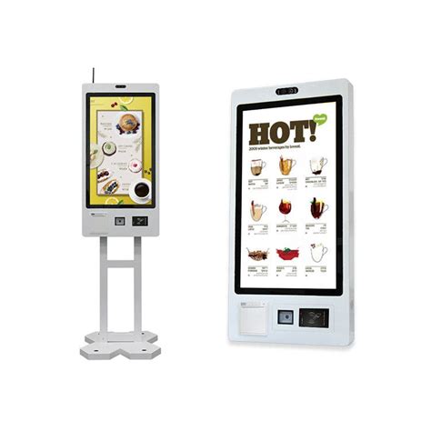 21 5 Inch Self Service Ordering Kiosk Cashier Cash Acceptor Machine