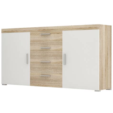 Tom Komoda 2 Vrata 4 Ladice 150x38x85 Natur Sonoma Hrast Bijela