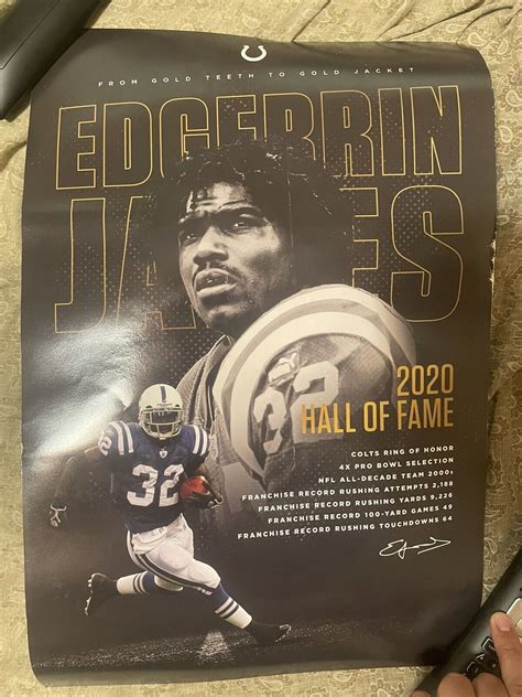 Peyton Manning Edgerrin James Indianapolis Colts 2 Sided Nfl Hall Of