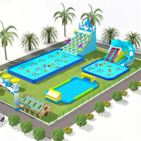 Outdoor Amusement Park Water Slide Splash Inflatable Water Play ...