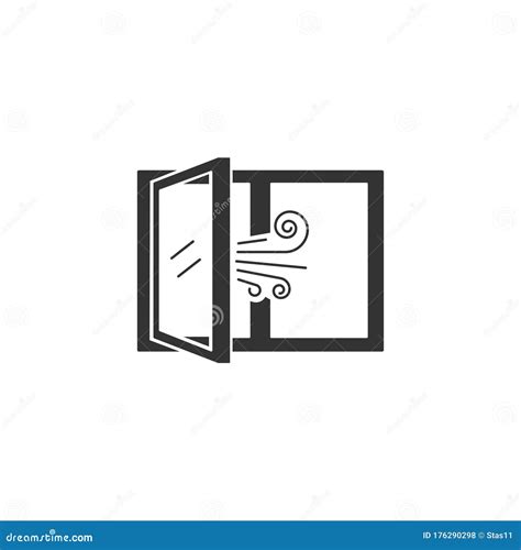 Airing Open Window Icon In Simple Design Vector Illustration Stock