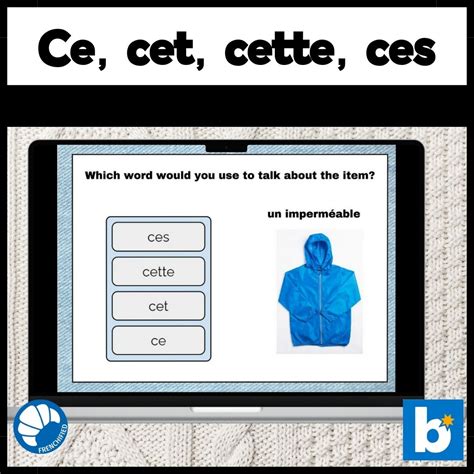 French Ce Cet Cette Ces Practice Game Boom Cards