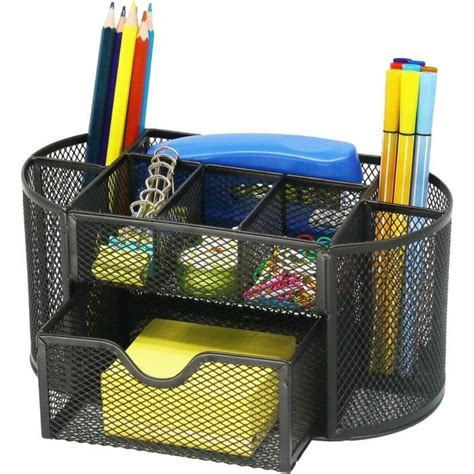 Porte Crayons En M Tal Rangement Bureau Pot Crayons