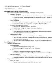 Integrative Approach To Psychopathology Integrative Approach To