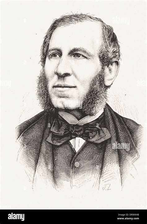 Portrait Of Gustave Chaudey French Engraving Xix Th Century Stock