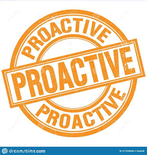 PROACTIVE Written Word On Orange Stamp Sign Stock Illustration