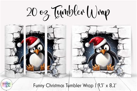 Funny Christmas Penguin Tumbler Wrap Graphic by Designs by Ira · Creative Fabrica