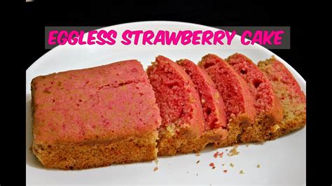 Strawberry Cake Eggless Recipe Without Oven Easy Strawberry Cake