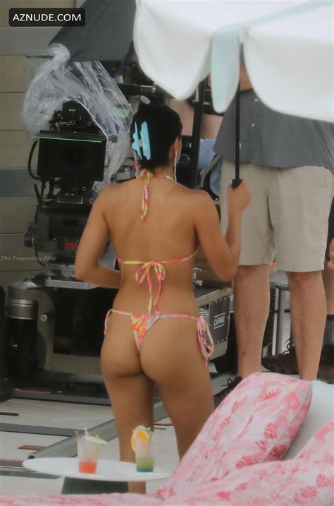 Camila Mendes Sexy Seen On The Set Of Strangers In Miami Beach Aznude