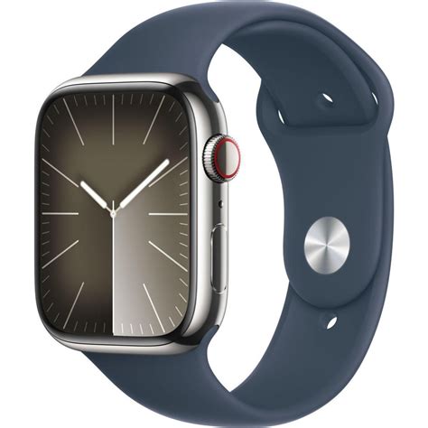 APPLE Montre connectée Serie 9 Cellular 45mm Acier Argent Bleu Orage M