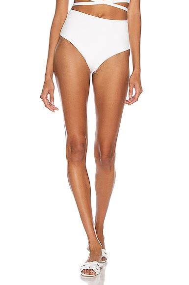 Matteau High Waist Bikini Bottom In Chalk Crinkle FWRD