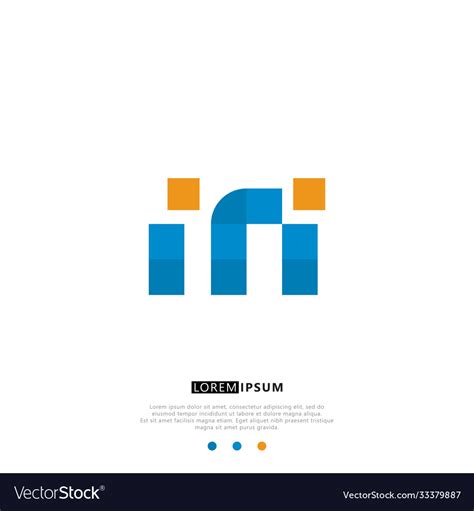 In Or Ni Logo Letter Initial Design Template Vector Image