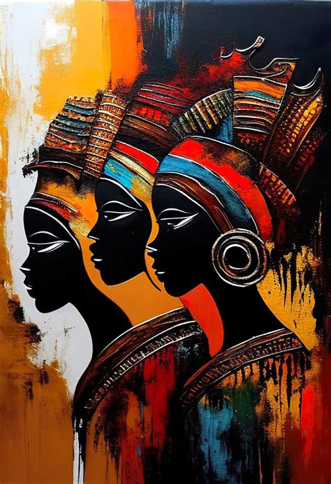 African Woman – African Tribal Art Painting by Mohammed Ziti | Saatchi Art