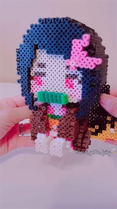 Nezuko 3d Perler Tutorial No Glue Needed 😉 3dperler Easy Perler Beads Ideas Diy Perler Bead