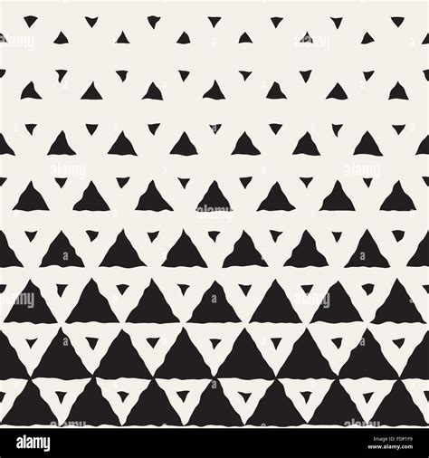 Vector Seamless Black And White Hand Painted Line Geometric Triangles