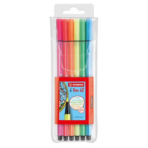 STABILO Pen 68 Feutres De Dessin Neon X6 Confetti Campus