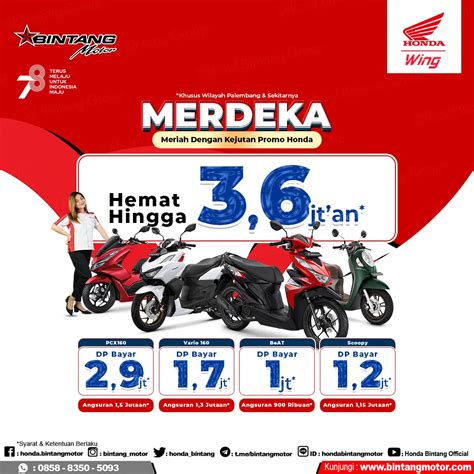 Promo Agustusan Merdeka Honda Bintang Motor Palembang Honda