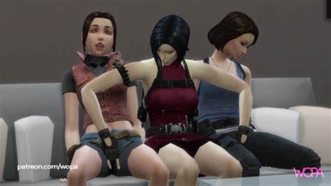 Resident Evil Lesbian Parody Ada Wong Jill Valentine And Claire