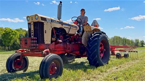 Case 730 Raking Hay In May Tedding Raking Baling Youtube