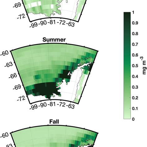 Seasonal Climatology Of Chlorophyll‐a Concentration Chl‐a From Modis Download Scientific