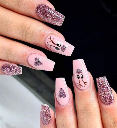 50 Fab Christmas Nail Designs Ideas Shimmery Pink Glossy Pink Nails