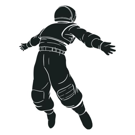 Design PNG E SVG De Braços Abertos Silhueta De Astronauta Para Camisetas