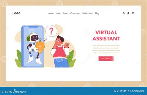 Virtual Assistant Concept Flat Vector Illustration Stock Illustration Illustration Of