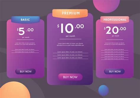 Pricing Table Vector Design 495056 Vector Art At Vecteezy