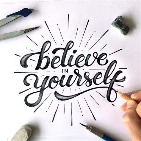 Believe In Yourself 🏼 Hand Lettering Inspiration Learn Hand