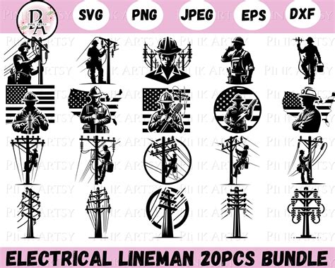 Lineman Svg Bundle Lineman Svg Png Jpeg Dxf Eps Electrical Lineman ...