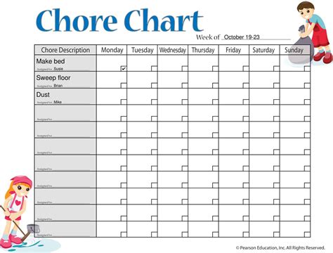 Free Printable Chore Chart Templates Excel Word Pdf