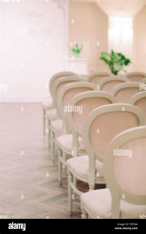 Blurred Background Of Row Of Beautiful Chairs On A Holiday Stock Photo