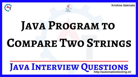 Java Program To Compare Two Strings How To Compare Two String In Java