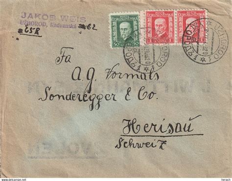 Lettres Documents Tch Coslovaquie Lettre Pour La Suisse