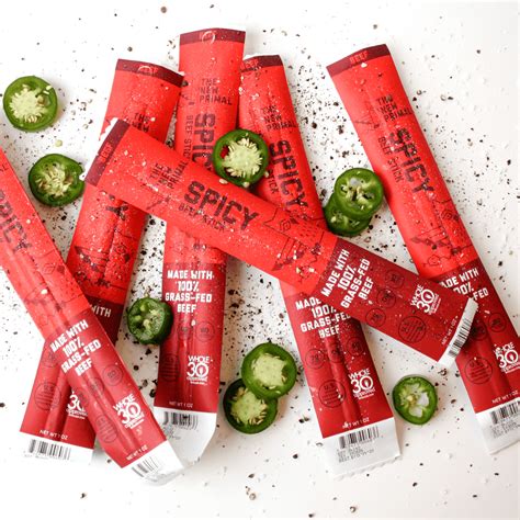 Spicy Beef 100% Grass-Fed Meat Sticks (20 Sticks) – The New Primal