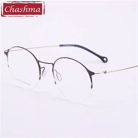 Chashma Brand Round Glasses Half Rim Retro Stylish Titanium Glasses