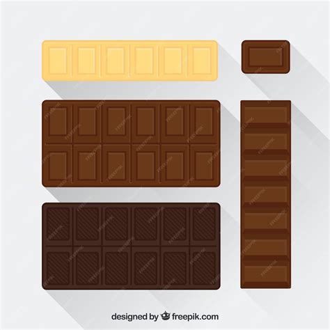 Free Vector Chocolate Bars And Pieces Collection With Different Shapes And Flavors