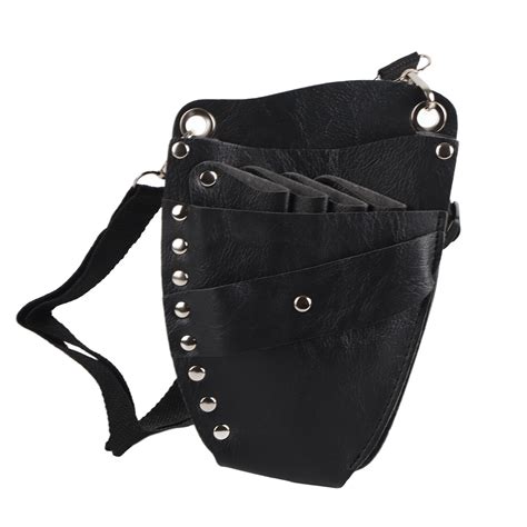 PU Cuir Barber Scissor Coiffure Holster Pouch Holder Case Rivet Clip EBay