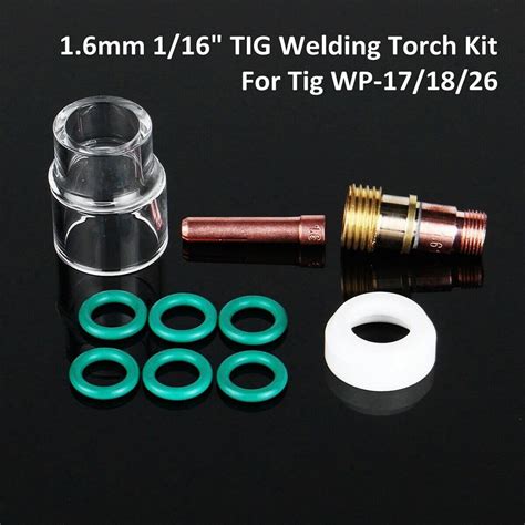 Anna Mm Tig Welding Torch Stubby Gas Lens Pyrex Cup Kit For