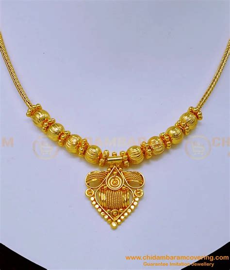 Buy Trendy 1 Gram Gold Simple Modern Gold Necklace Design for Ladies