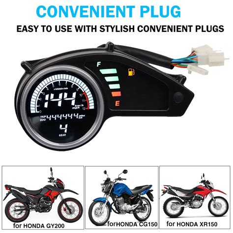 Motorcycle Panel Speedometer Led Digital Odometer Motorbike Tachometer