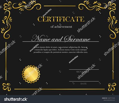 Creative Certificate Diploma Frame Diploma Certificate Stock Vector Royalty Free 1267715164