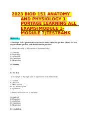 Anatomy And Physiology 1 Testbank Study Guide For BIOD 151 Course Hero